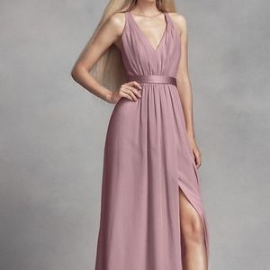 Long Chiffon Dress with Low Crisscross Back